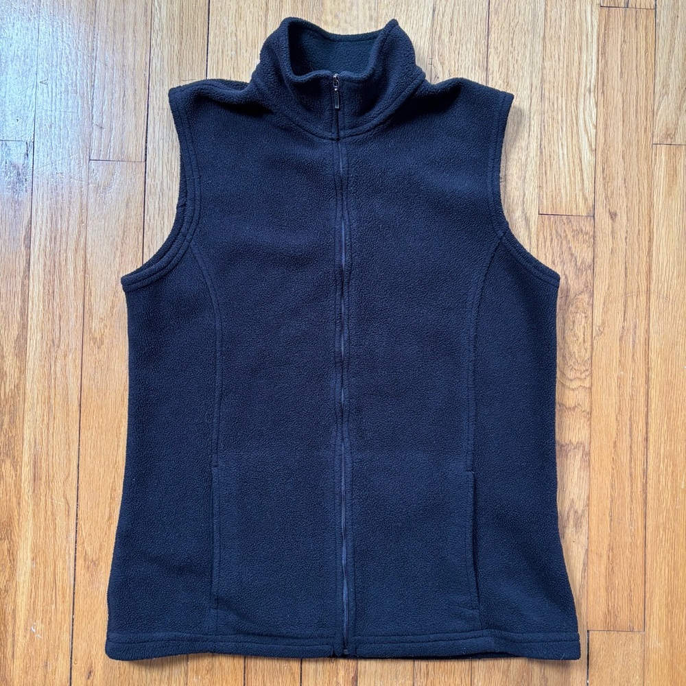 LL Bean Classic Black Full-Zip Fleece Vest size Small Polartec